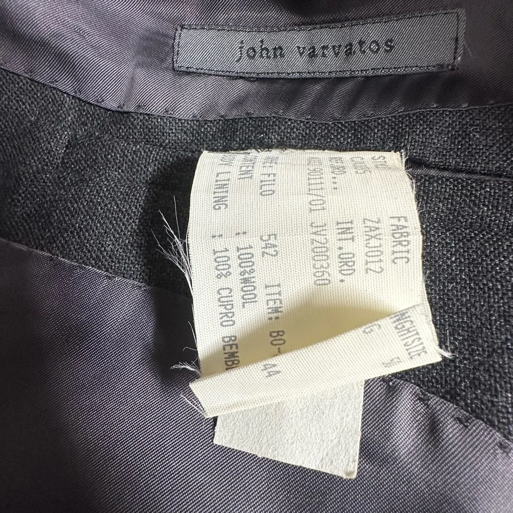 John Varvatos Made in Italy 100% Wool Gray Belted Blazer Sport Coat Jacket ~ 40R - Picture 4 of 12